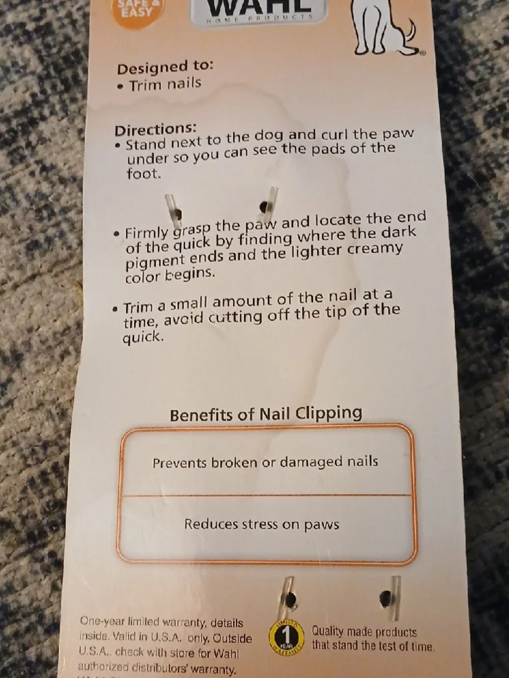 Wahl Orange and White Pet Nail Clippers with Safety Lock
